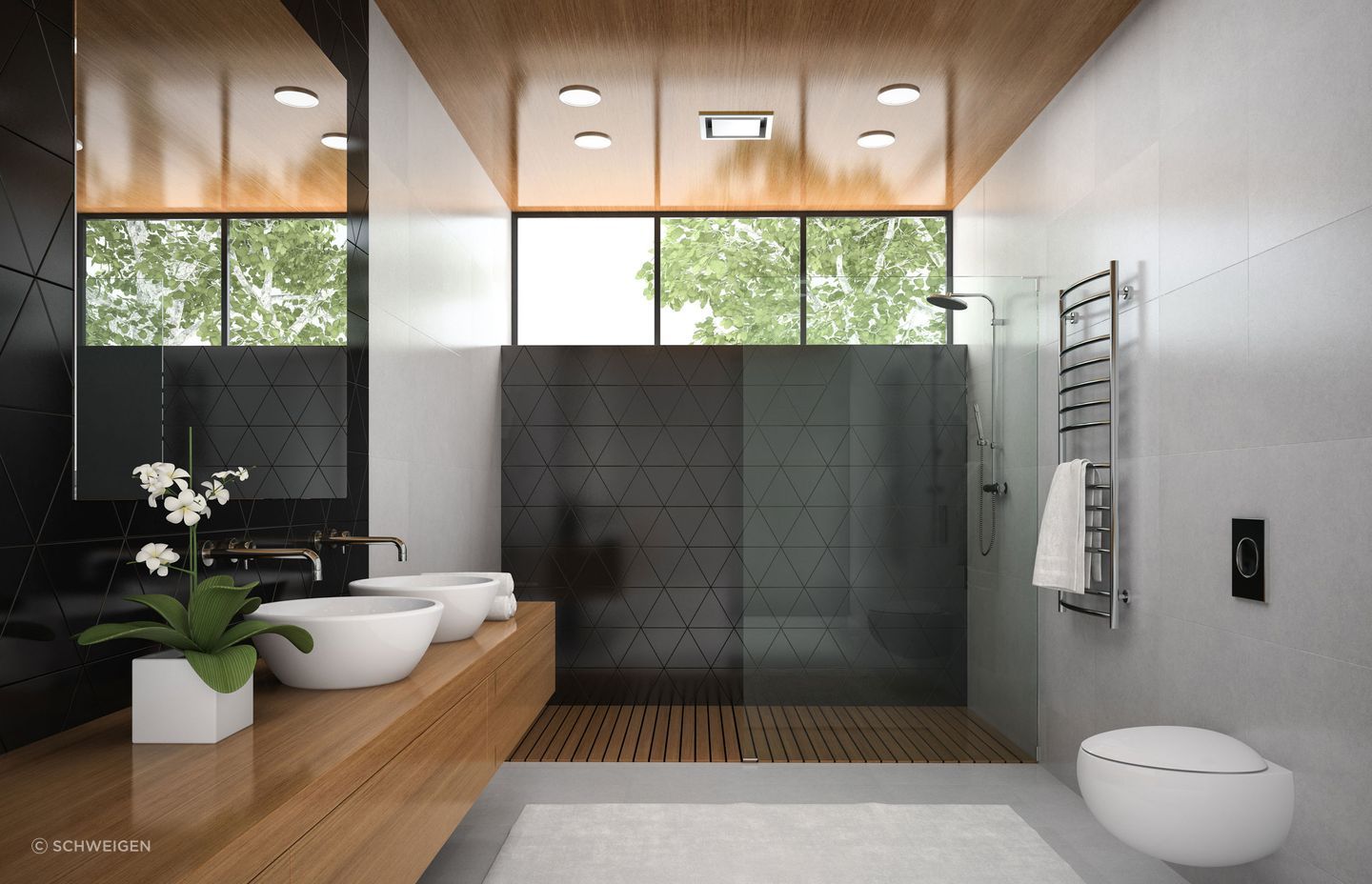 An advanced ventilation solution like the Schweigen Haven Silent Bathroom Fan will extract moist air from your space which can otherwise create damp and cold surfaces.