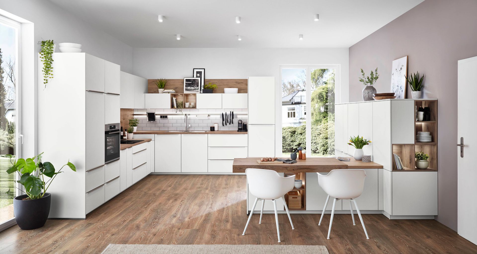 Senso Lacquered Premium Honed Alpine White Cabinetry from Palazzo Kitchens.