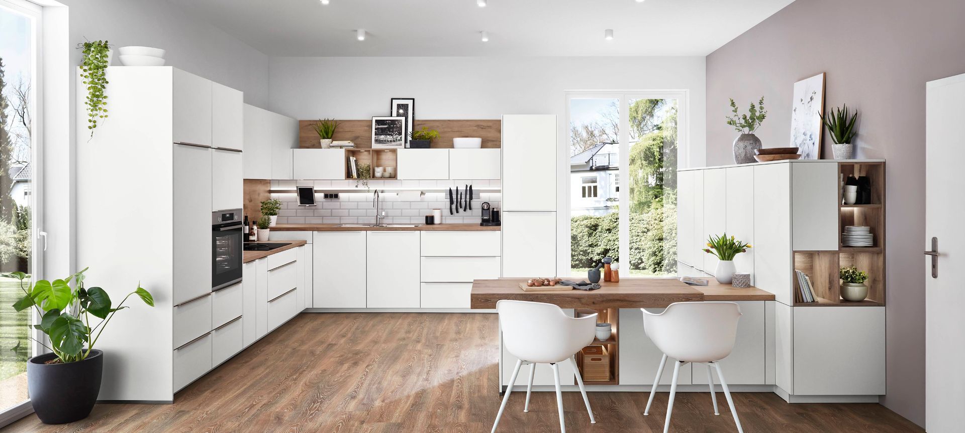 Senso Lacquered Premium Honed Alpine White Cabinetry from Palazzo Kitchens.