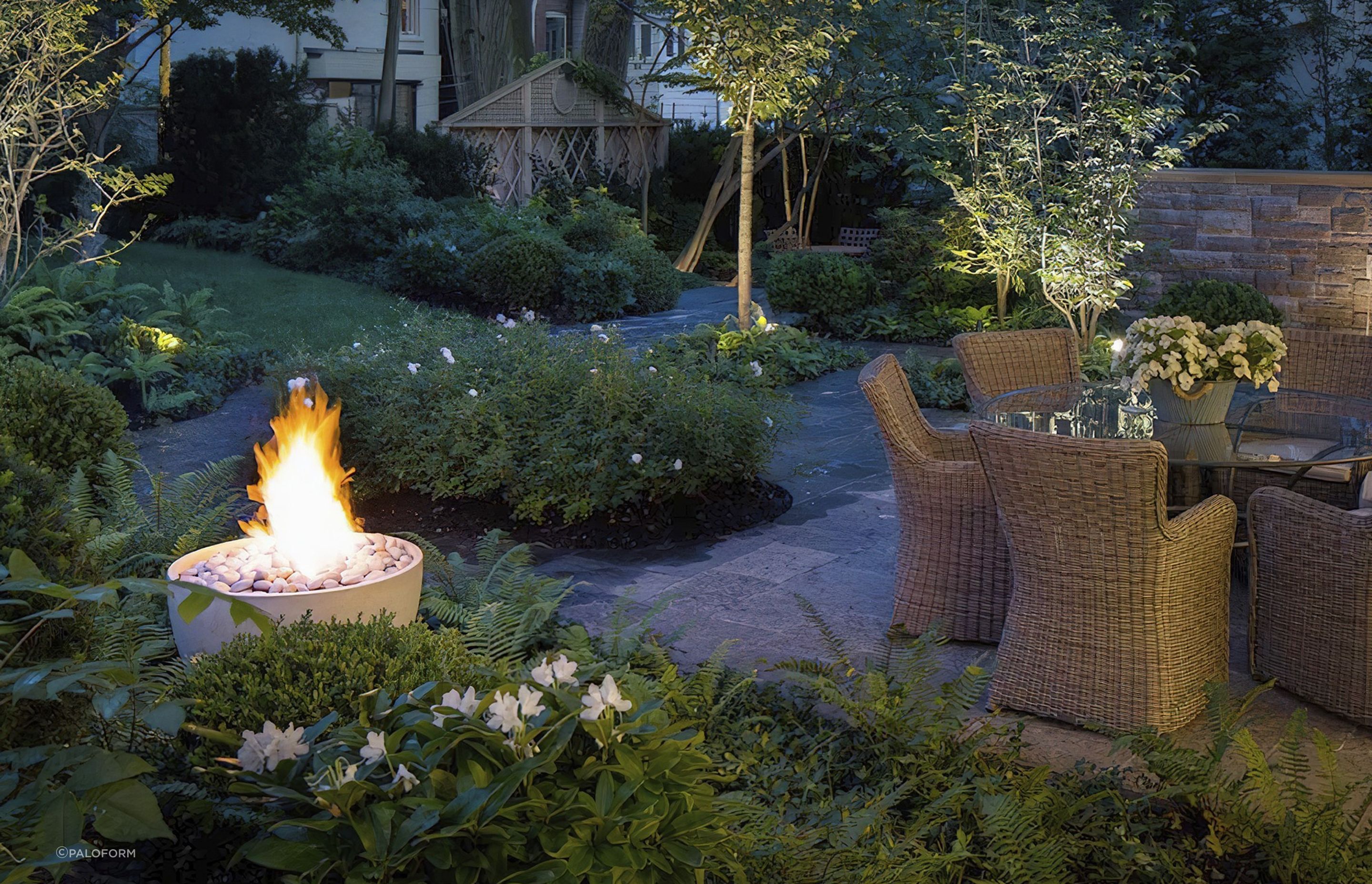 The Soba Concrete Firebowl makes a great garden feature illustrating how effective it can be as a potential fire pit idea.