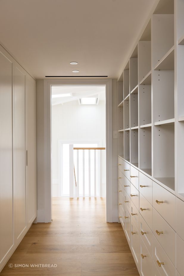 It can be installed as a shadowline detail at the wall/ceiling junction or in the ceiling to create a flangeless slot detail, as shown in this project by Studio Duo.