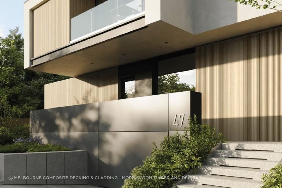 Lightweight, durable and highly aesthetic —SerFloor WPC Castellation Cladding from Melbourne Composite Decking & Cladding.