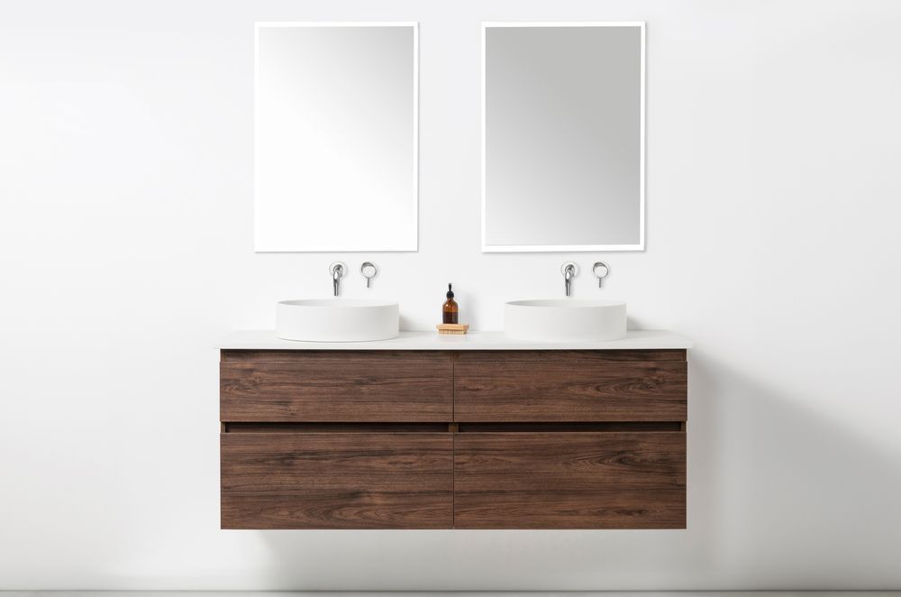 The Soft Solid Surface Wall Hung Vanity by Bath Co is the perfect choice for creating a designer look in your bathroom.