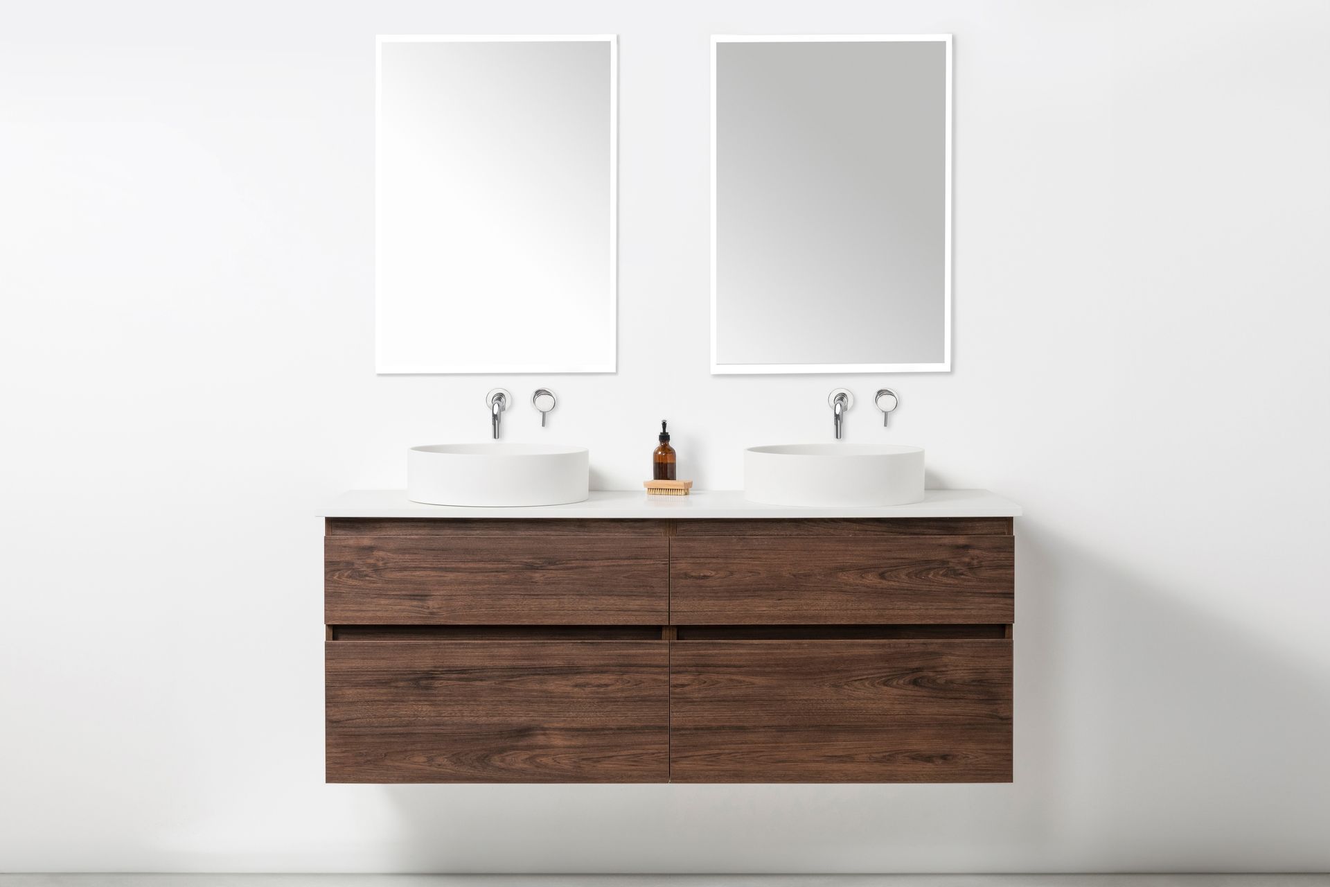The Soft Solid Surface Wall Hung Vanity by Bath Co is the perfect choice for creating a designer look in your bathroom.