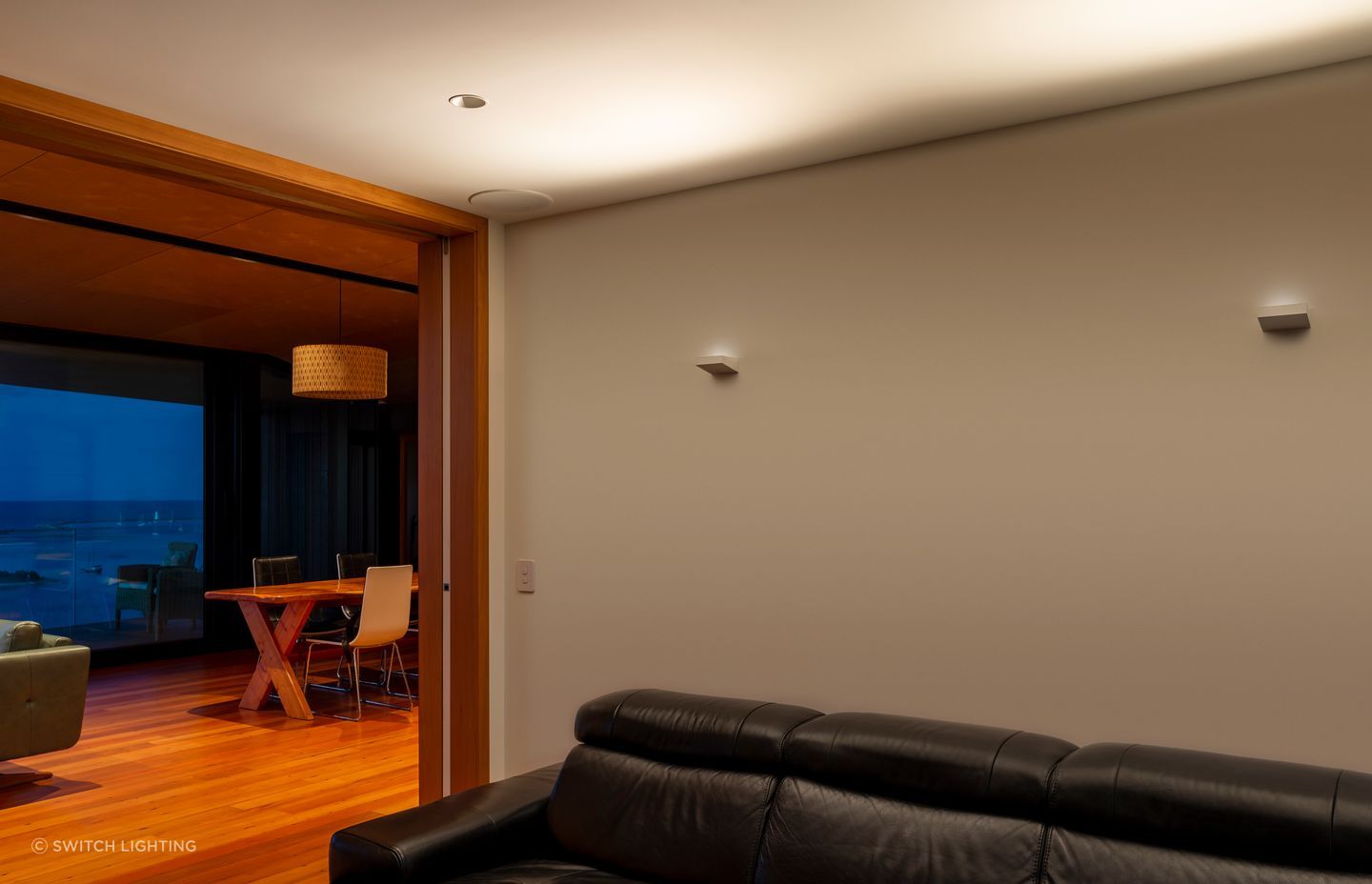 The Cirro Ceiling Washers light this media room without creating glare.