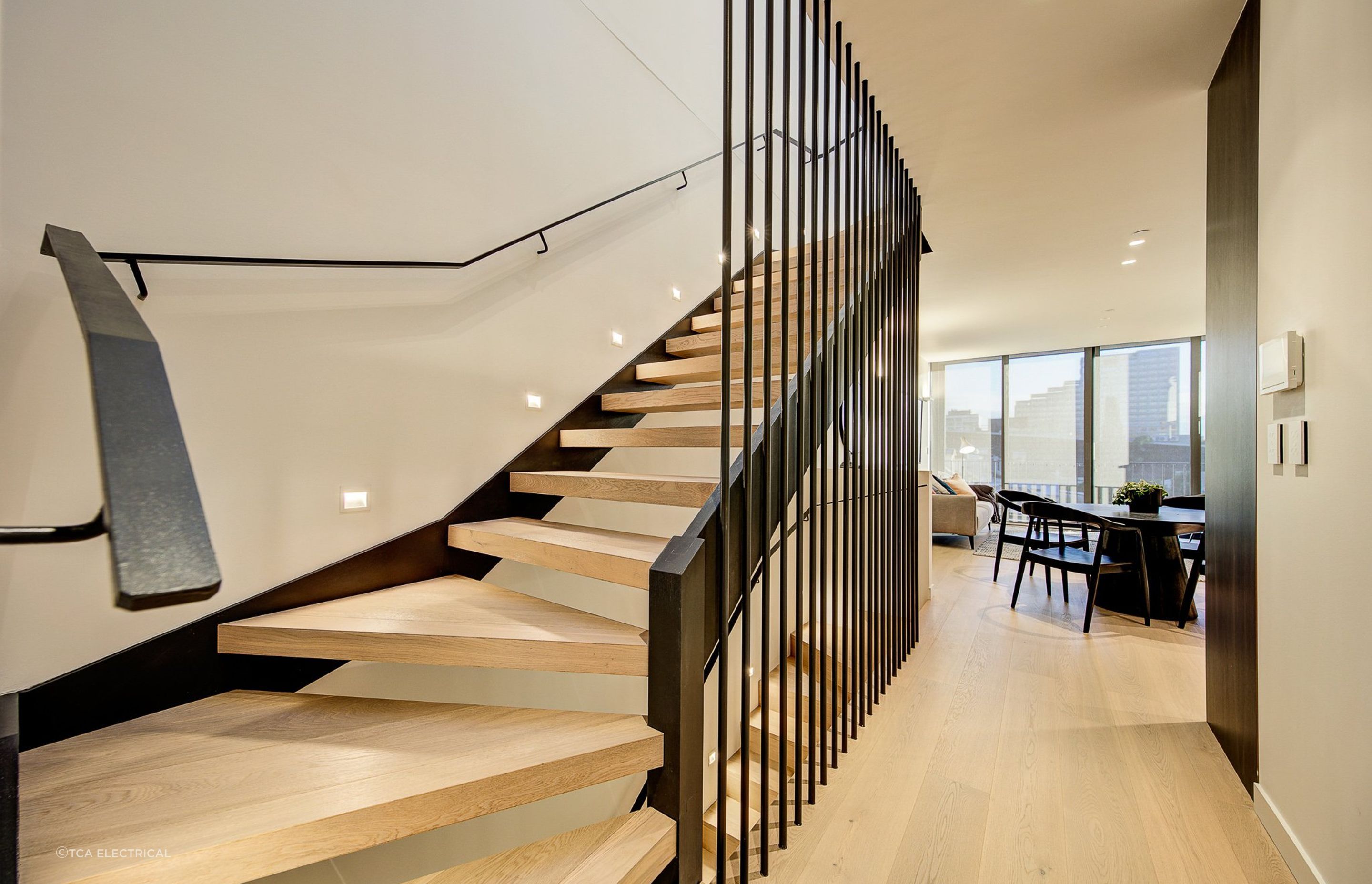 Amazing stair lighting work seen at the Liverpool St, Darlinghurst by TCA Electrical