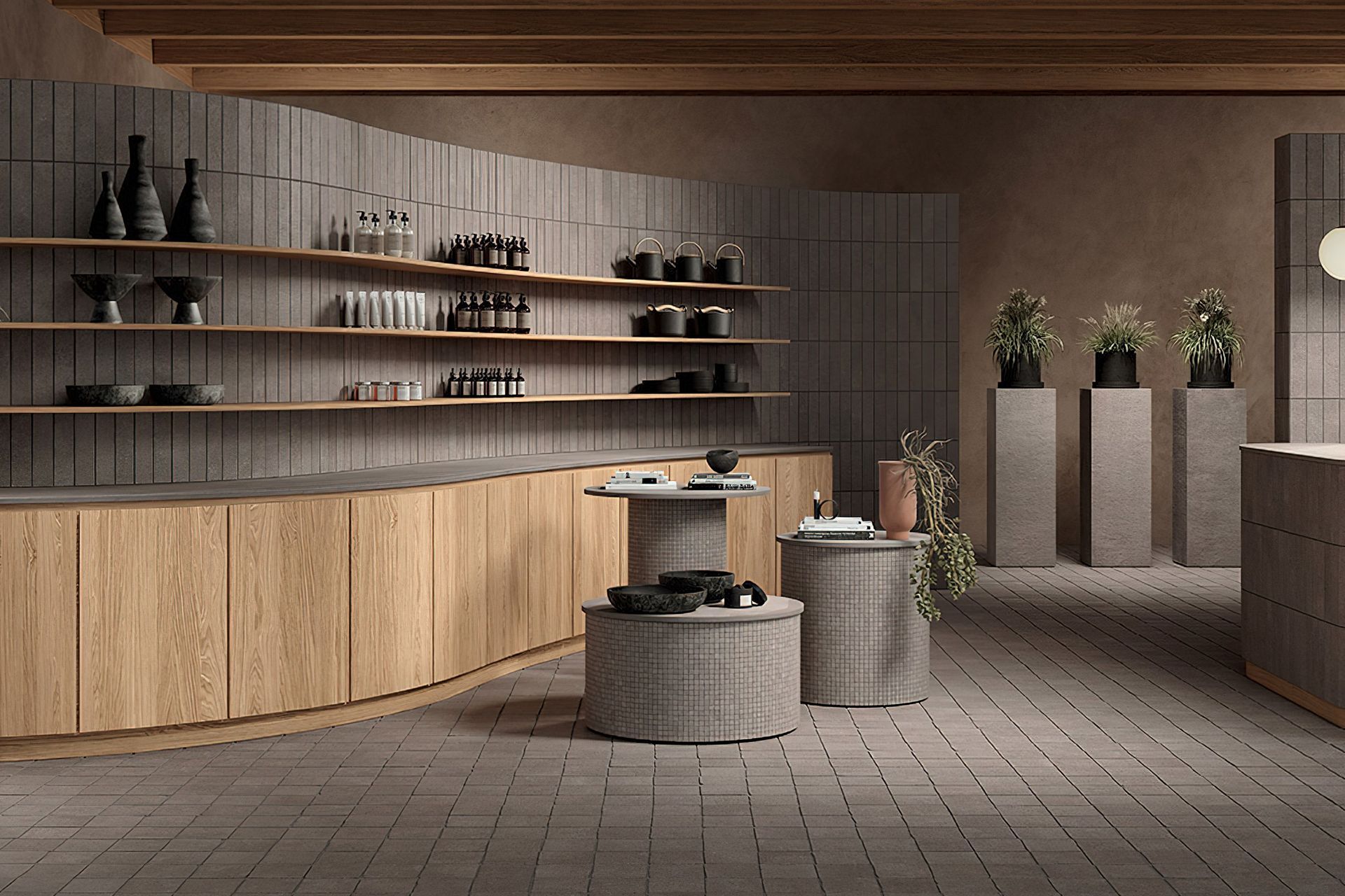 The stylish Terra Crea Floor & Wall Tiles come in a square 800x800mm and rectangular 600x100mm.