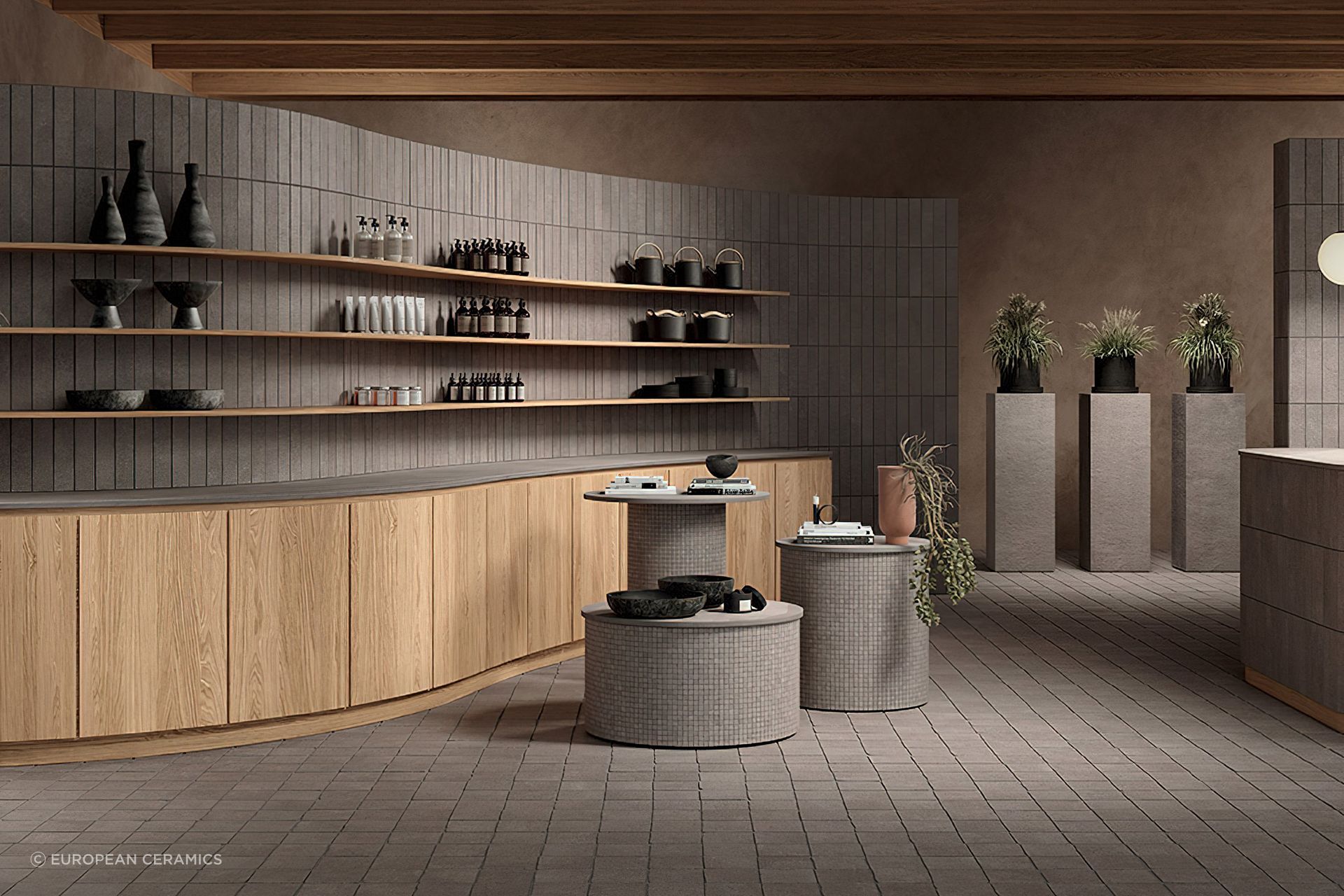 The stylish Terra Crea Floor & Wall Tiles come in a square 800x800mm and rectangular 600x100mm.