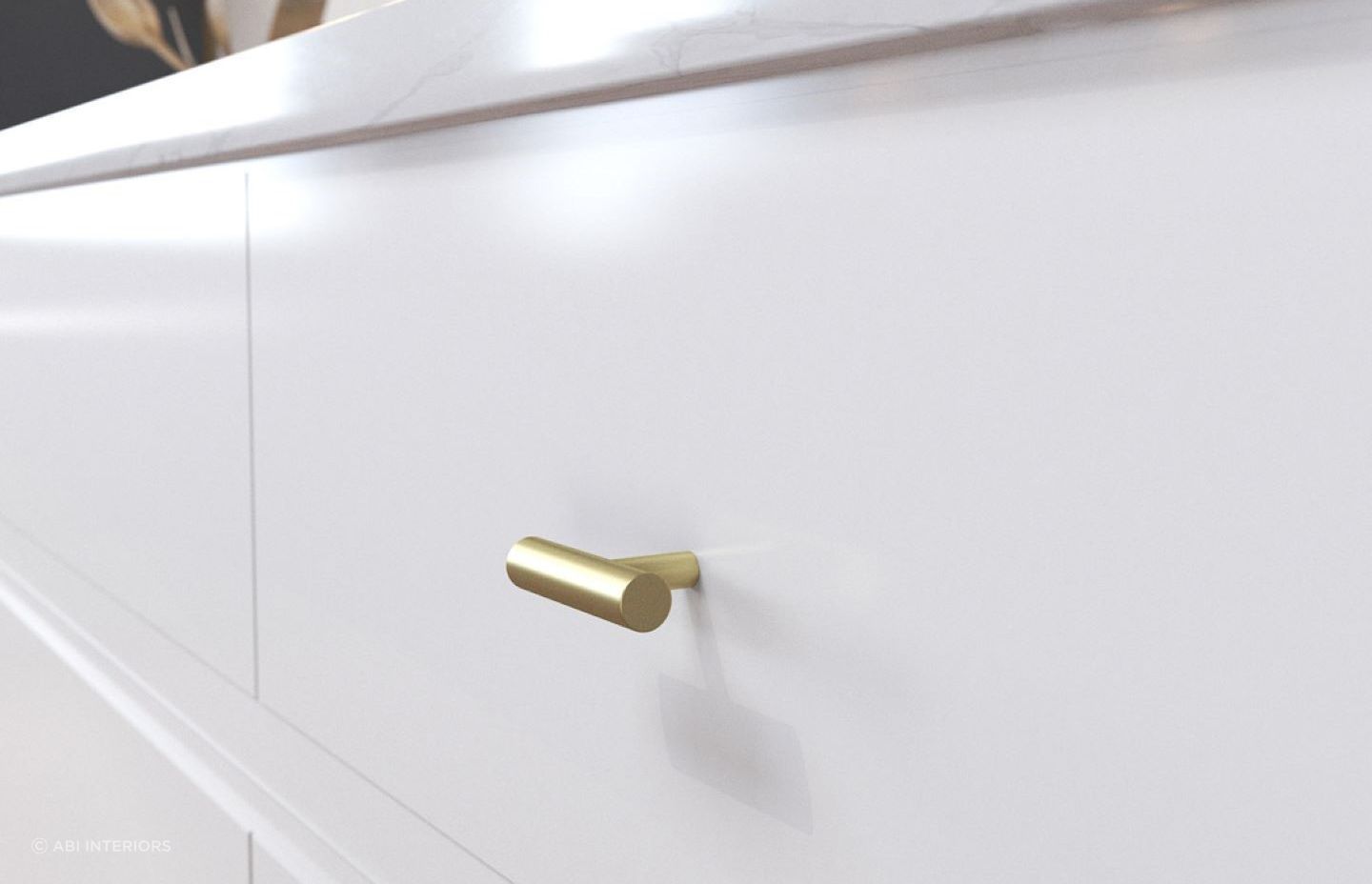 Contemporary aesthetics and tremendous functionality with the ABI Terza Cabinetry T Pull Handle.