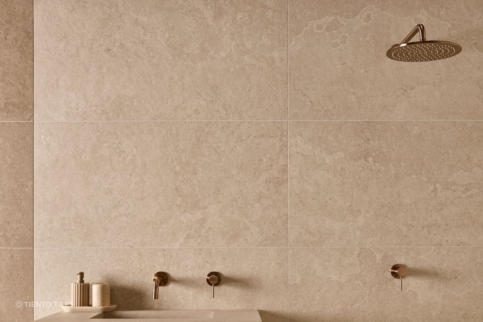 Contrary to what you might think, large format tiles can make a space look bigger.