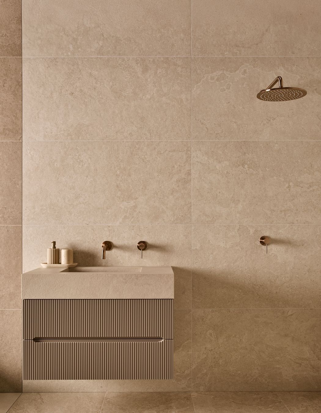 Contrary to what you might think, large format tiles can make a space look bigger.