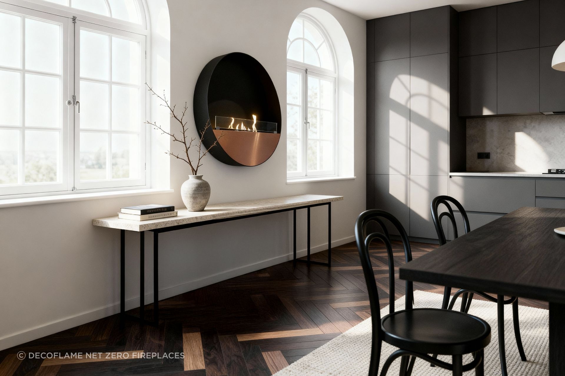 Installation is closer to a household appliance than a conventional gas or wood fireplace.