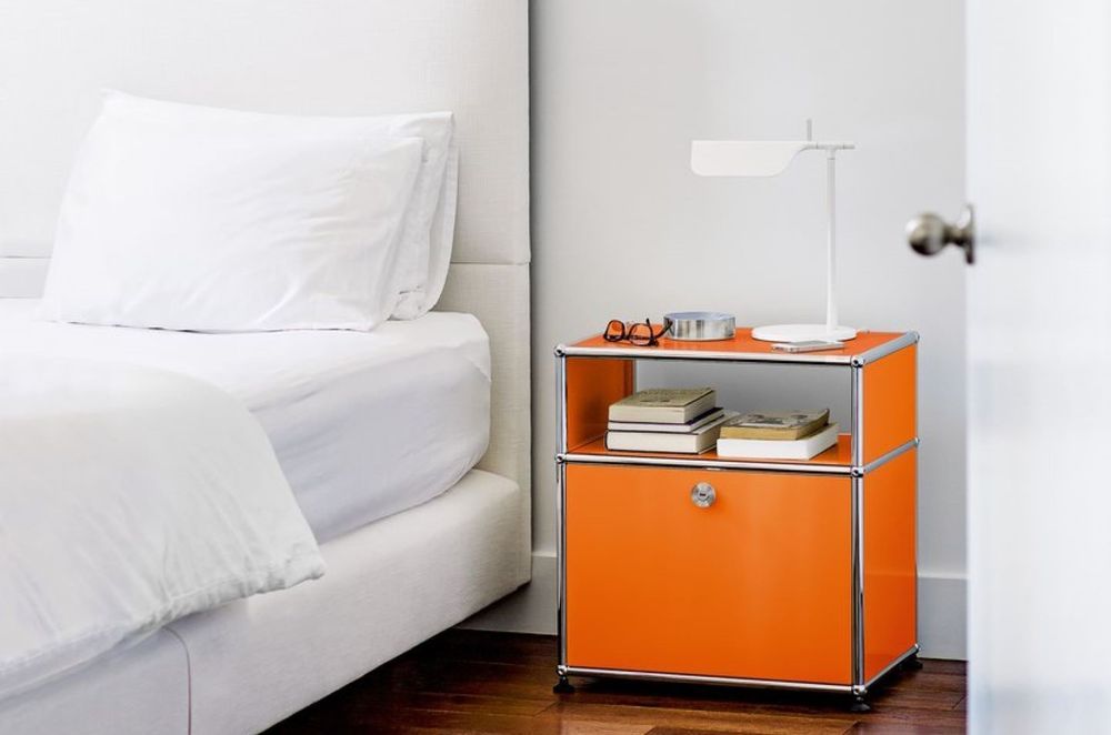 The USM Haller Bedside Table is available in 14 different colours and can really pack a bit of pop into a space when used well.