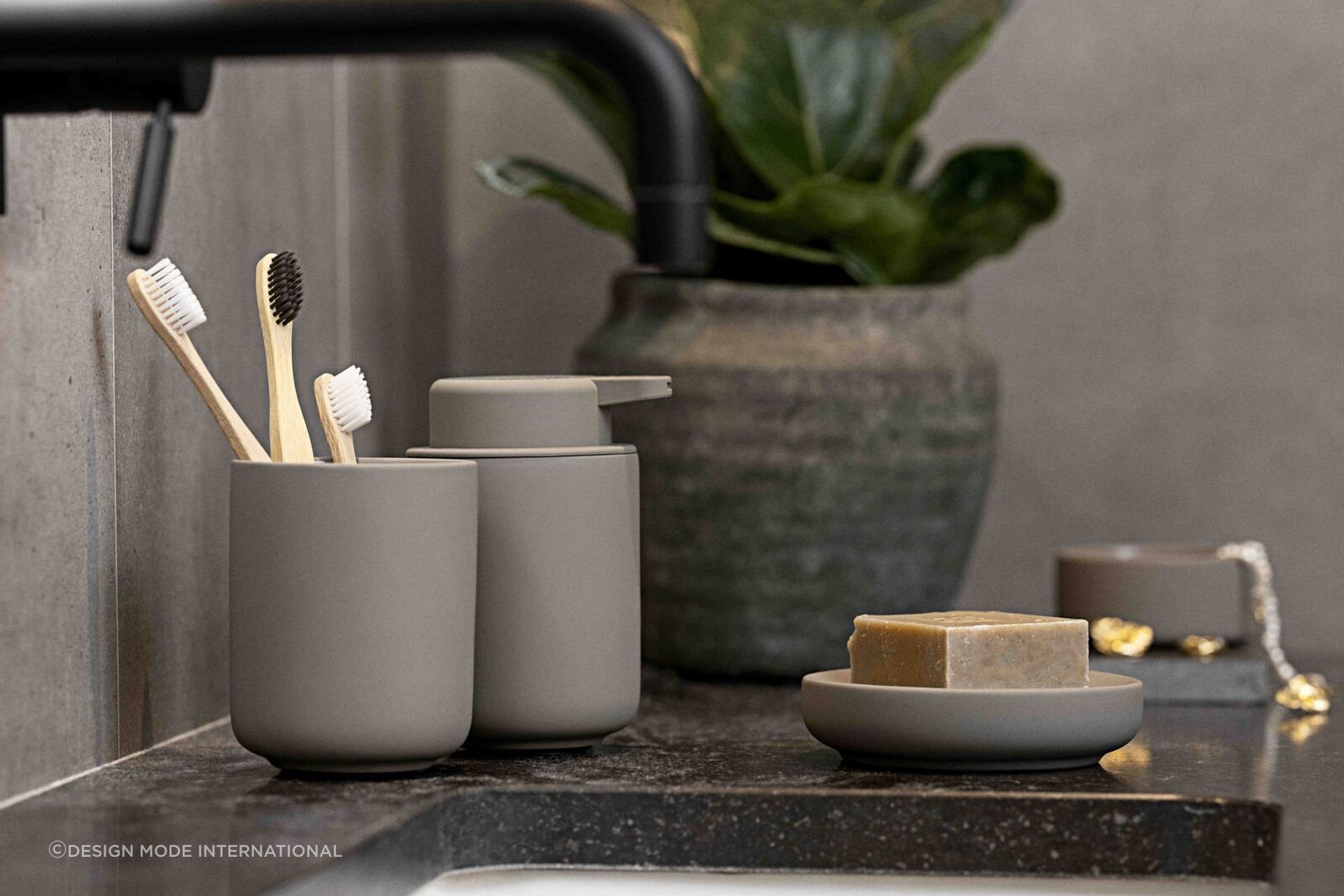 Bathroom accessories should complement a space in shape, colour and style. | Featured product: Zone Ume Soap Dispenser 250ml