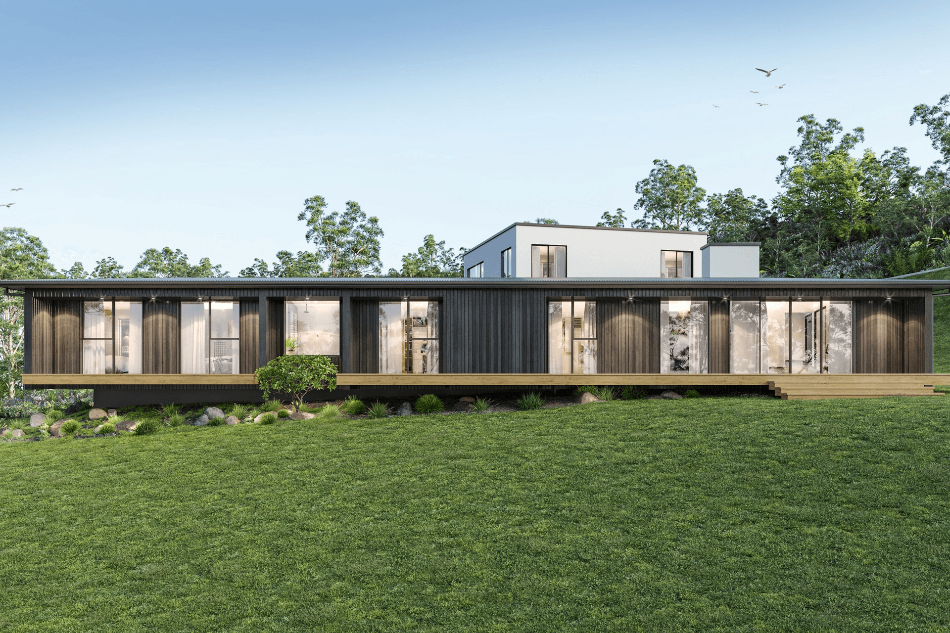 The client of this new build specified underfloor central heating for the ultimate in comfort. Render supplied by Hannah Armstrong-Gardner | Architectural Designer at Studio H Design.