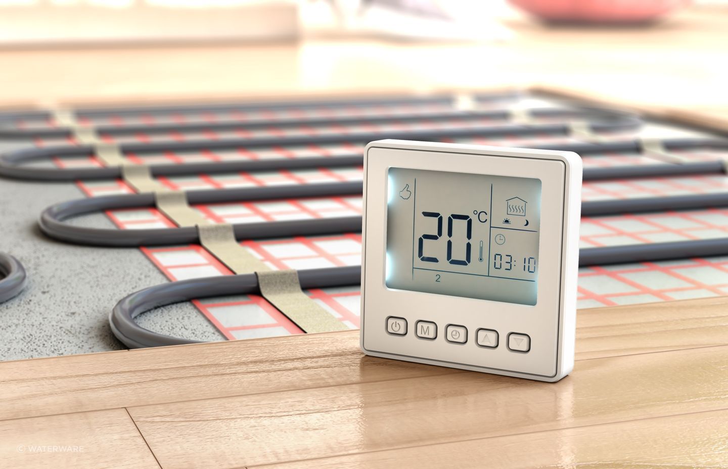 An Underfloor Heating & Radiator System, like that offered by Waterware, are perfect for warming hard surfaces, including bathroom tiles.