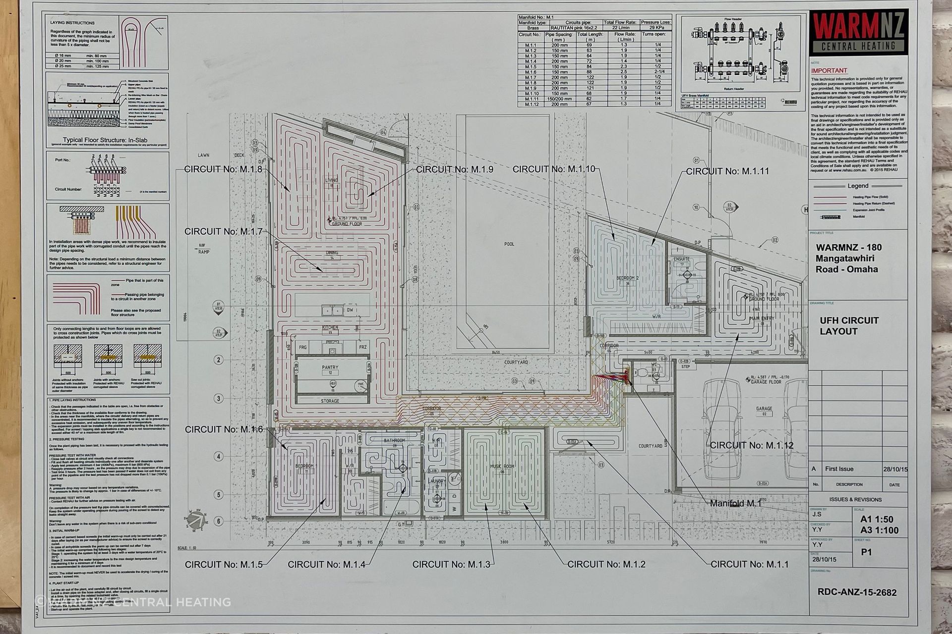 The impressive detail of a floor plan with underfloor heating in mind.