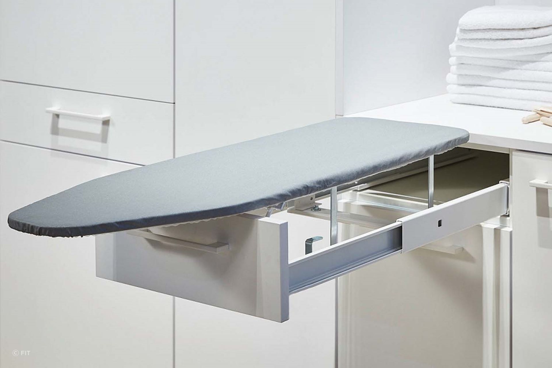 The convenient and easy-to-use VS ADD Iron Drawer based pull out ironing board.