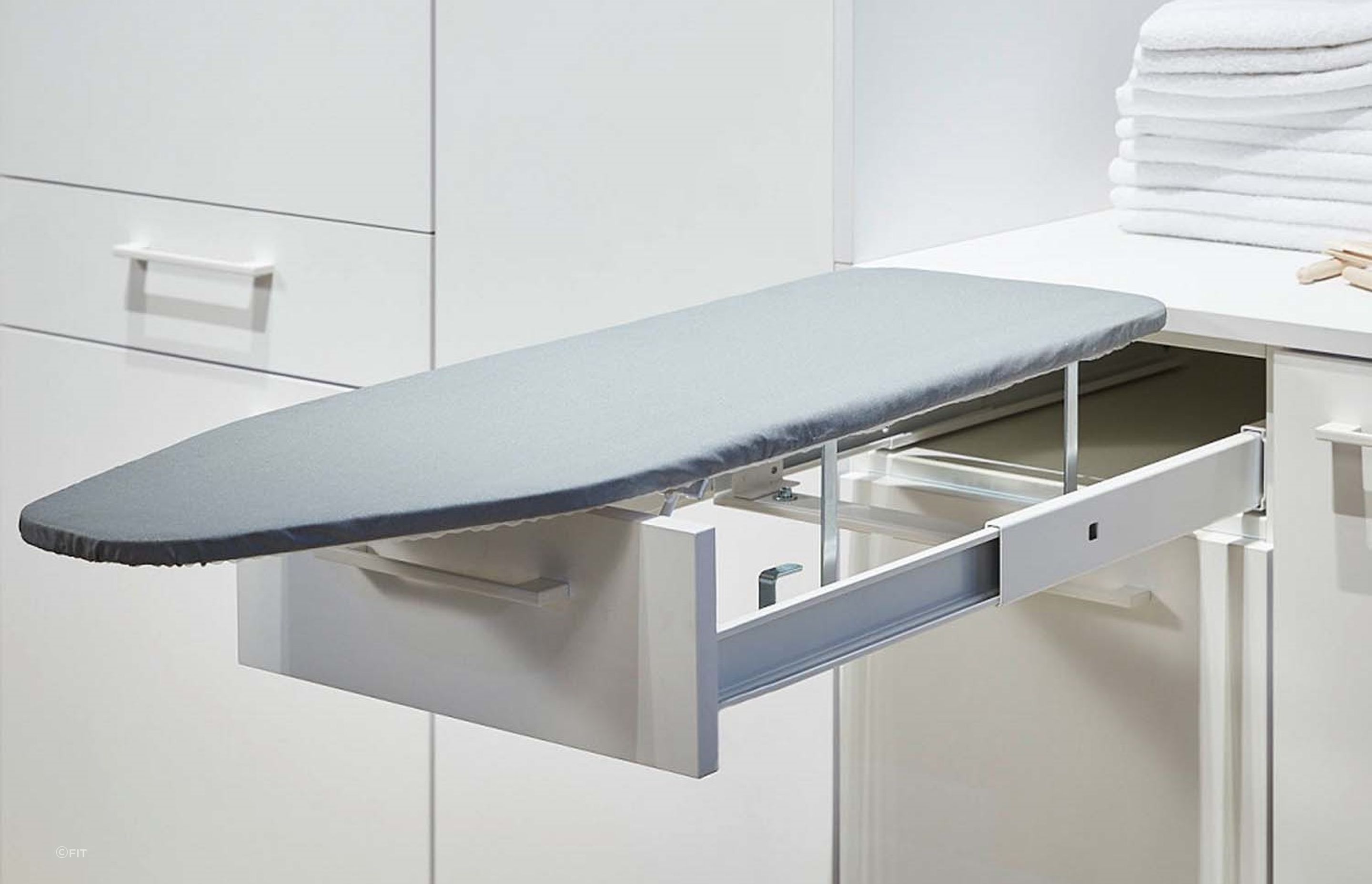 The convenient and easy-to-use VS ADD Iron Drawer based pull out ironing board.