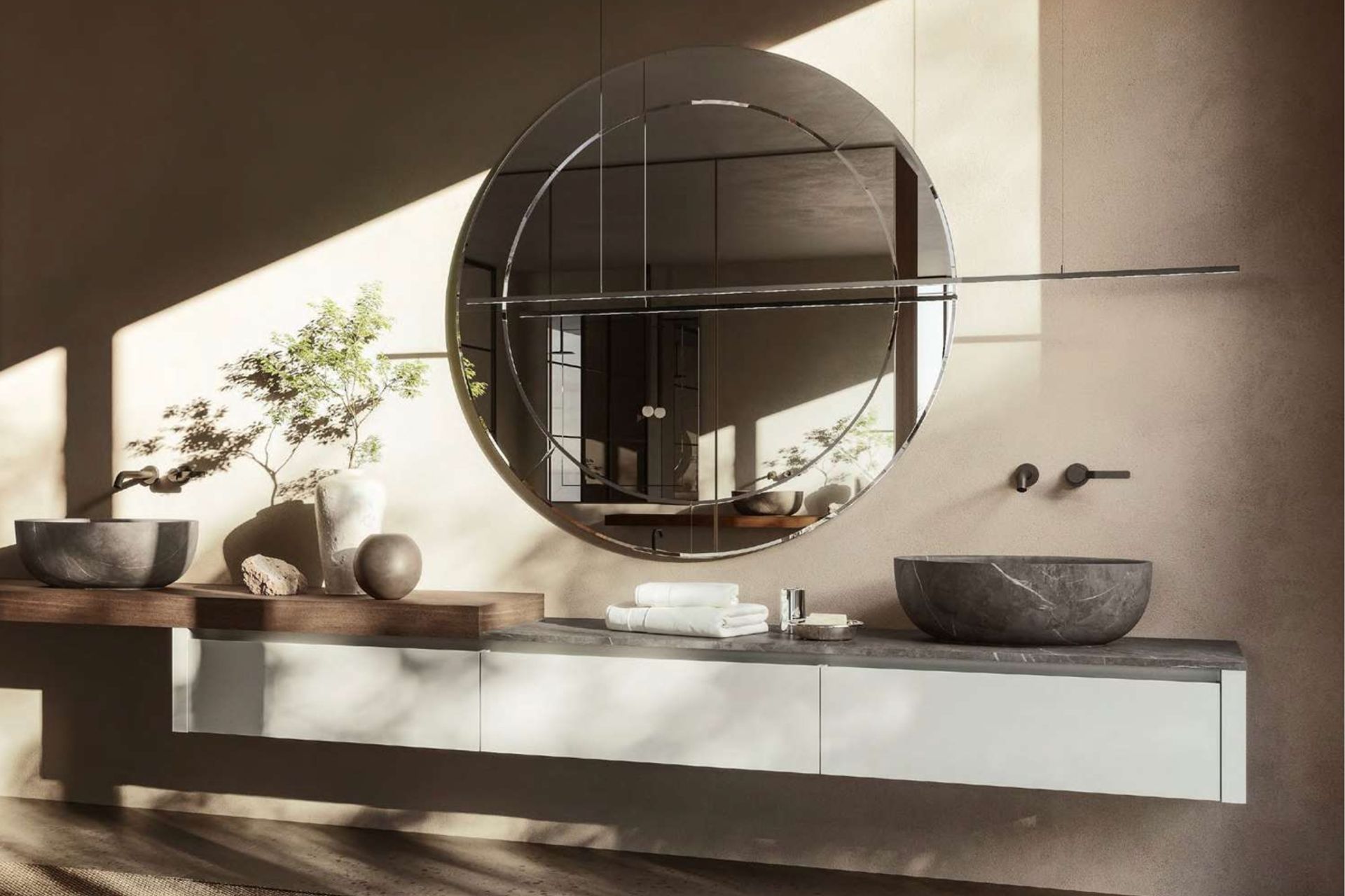 Making an impact, with a bathroom mirror like the Veneziana Mirror by Boffi from Elemento.