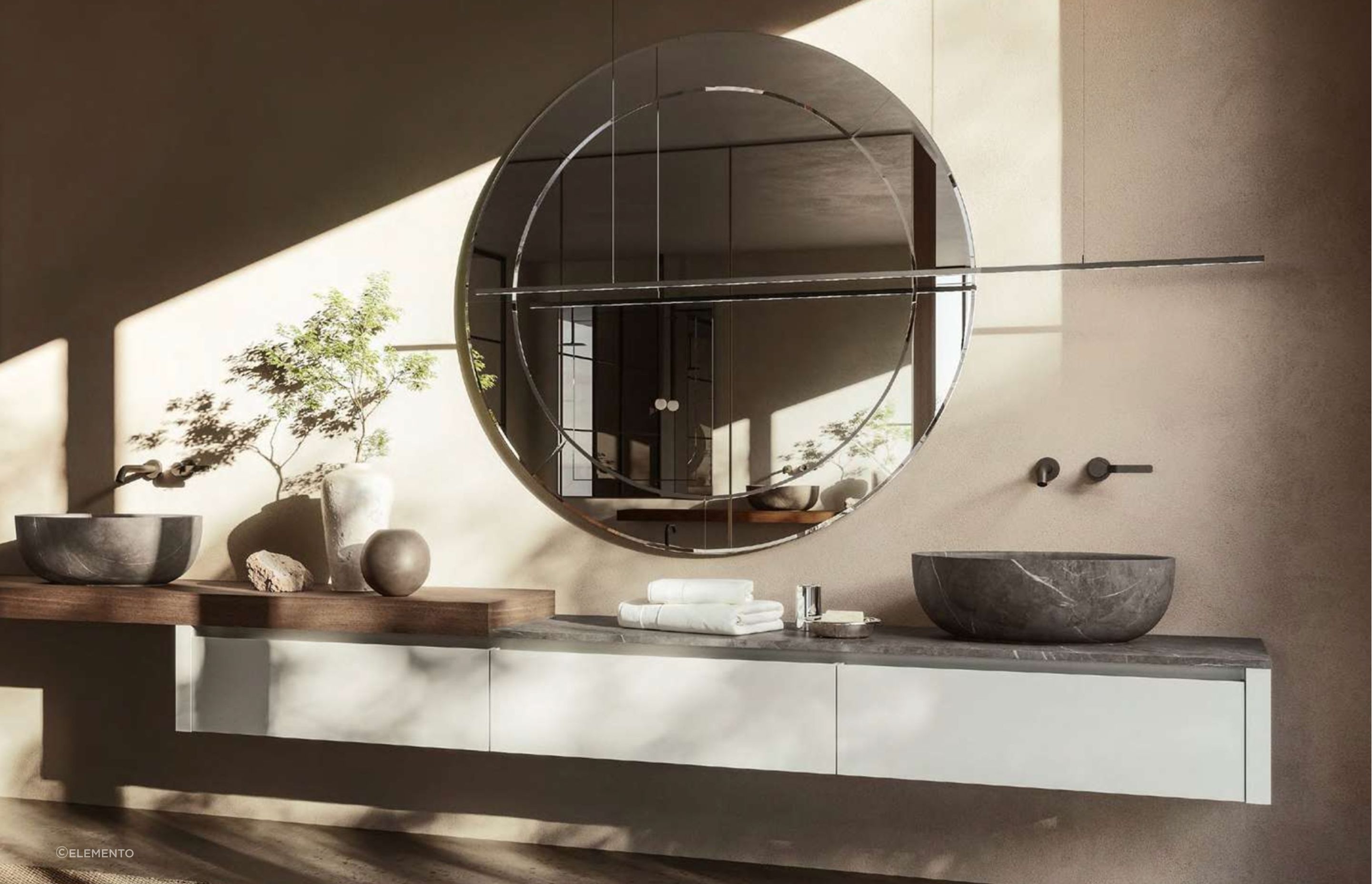 Making an impact, with a bathroom mirror like the Veneziana Mirror by Boffi from Elemento.