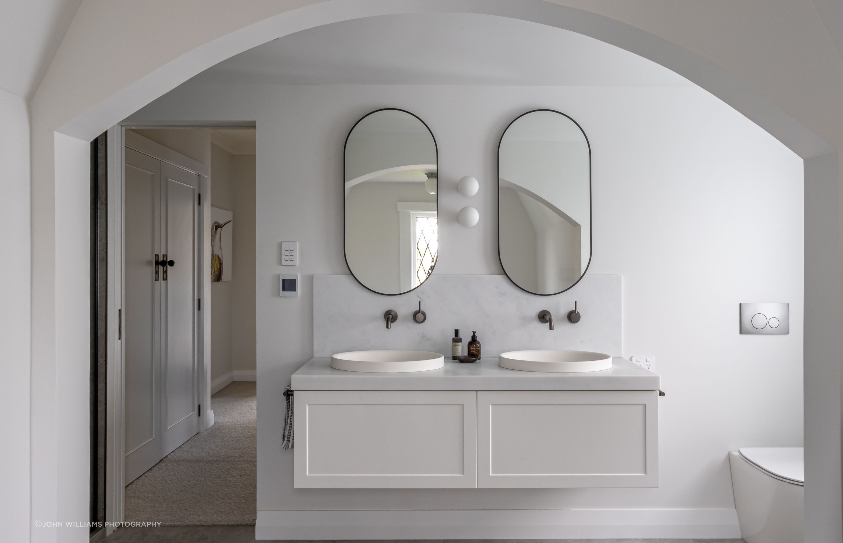 The elegant bathroom renovation of the Woodside Road Home by Yellowfox Interiors. | Photographer: John Williams Photography