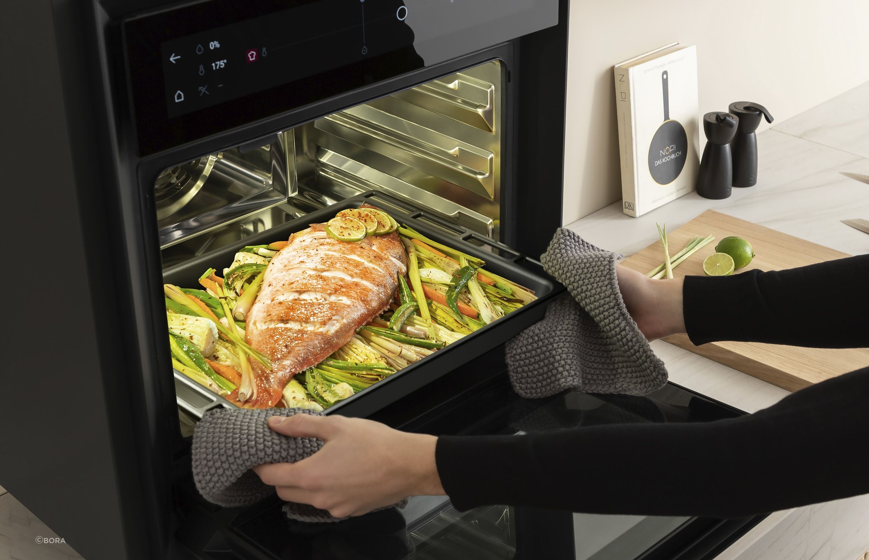 The sophisticated X BO Steam Oven by Bora can be easily positioned on a countertop.