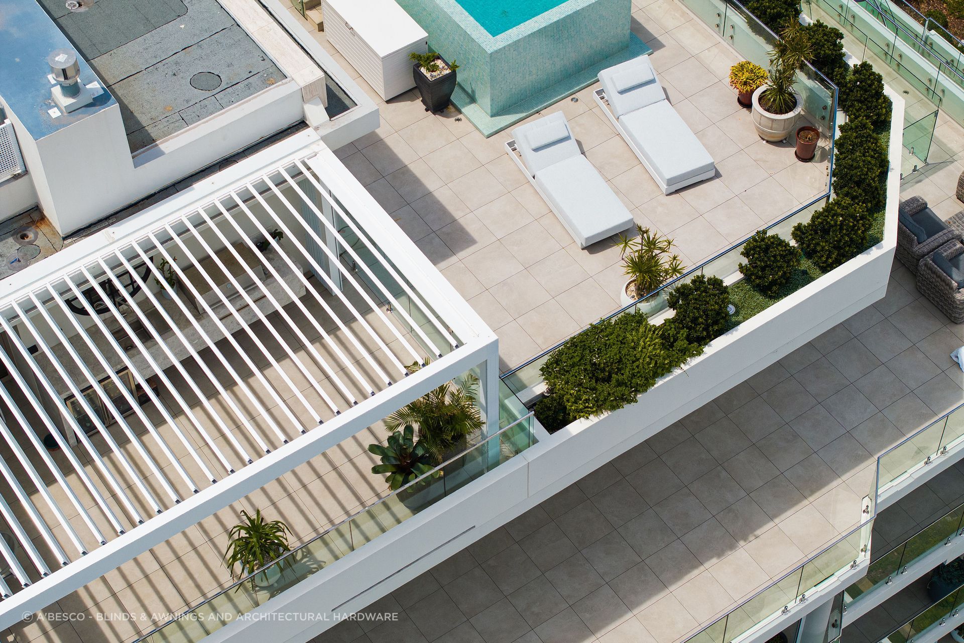 The Renson Camargue from A'Besco Blinds & Awnings is an architecturally stunning and simple way to extend the use of you outdoor space.