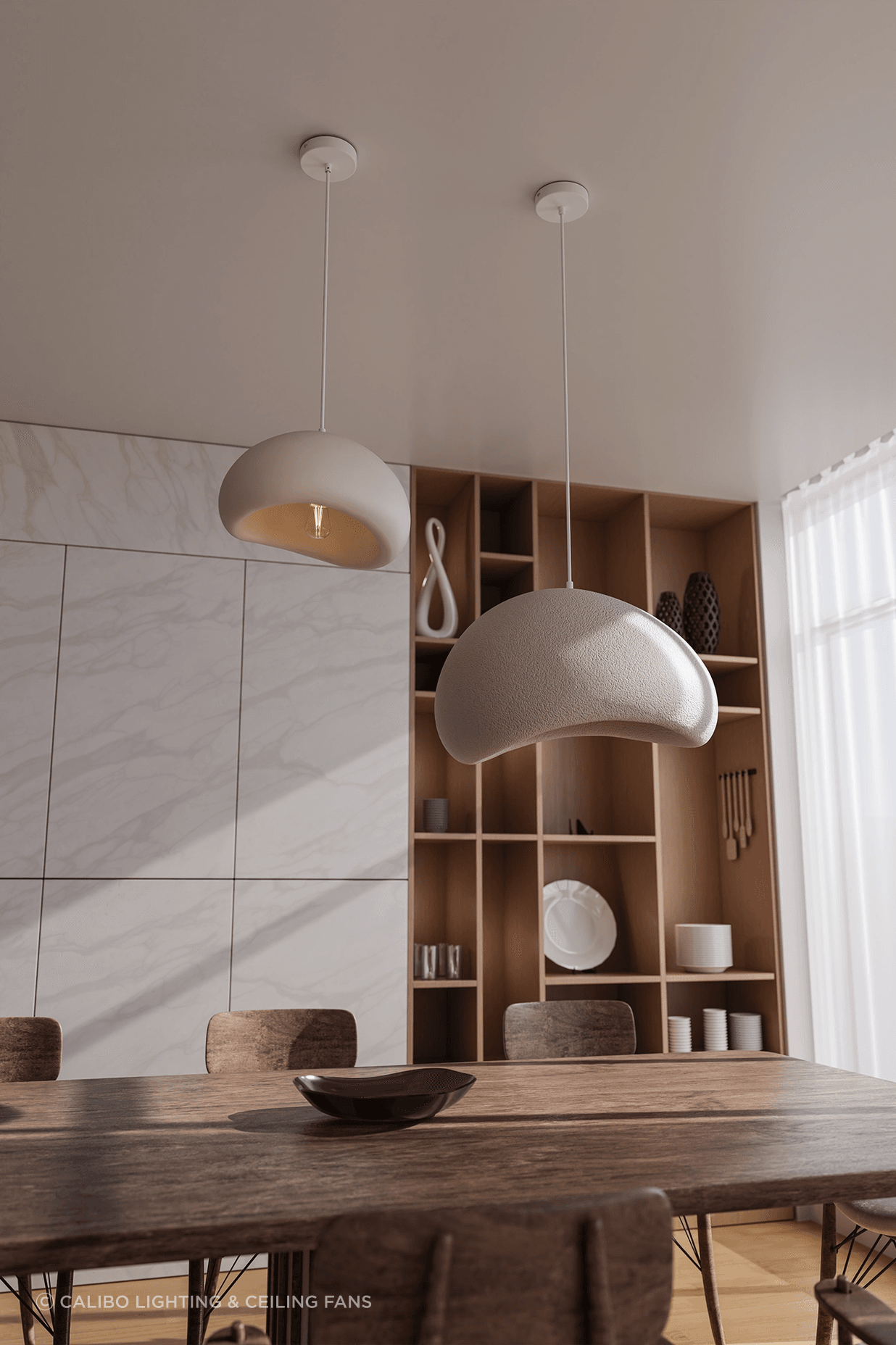 Cardinal Organic Textured Resin Pendant Light