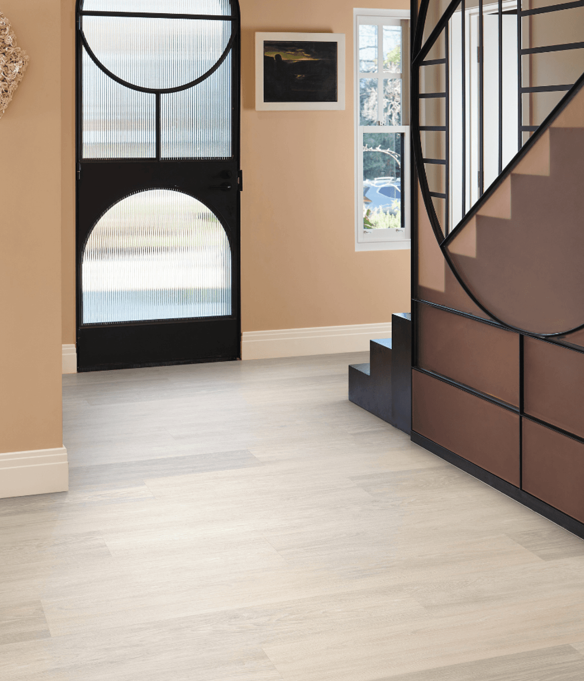 Vinyl floors offer enhanced durability.