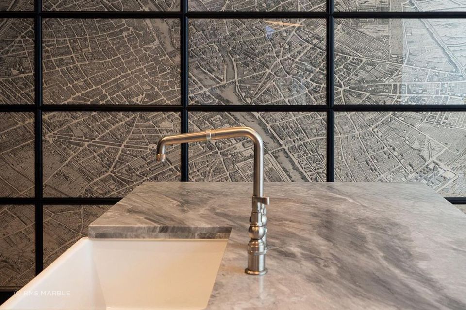 Marble is a popular kitchen countertop material choice.