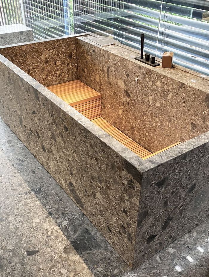 Limestone is a popular natural stone type for interior applications.