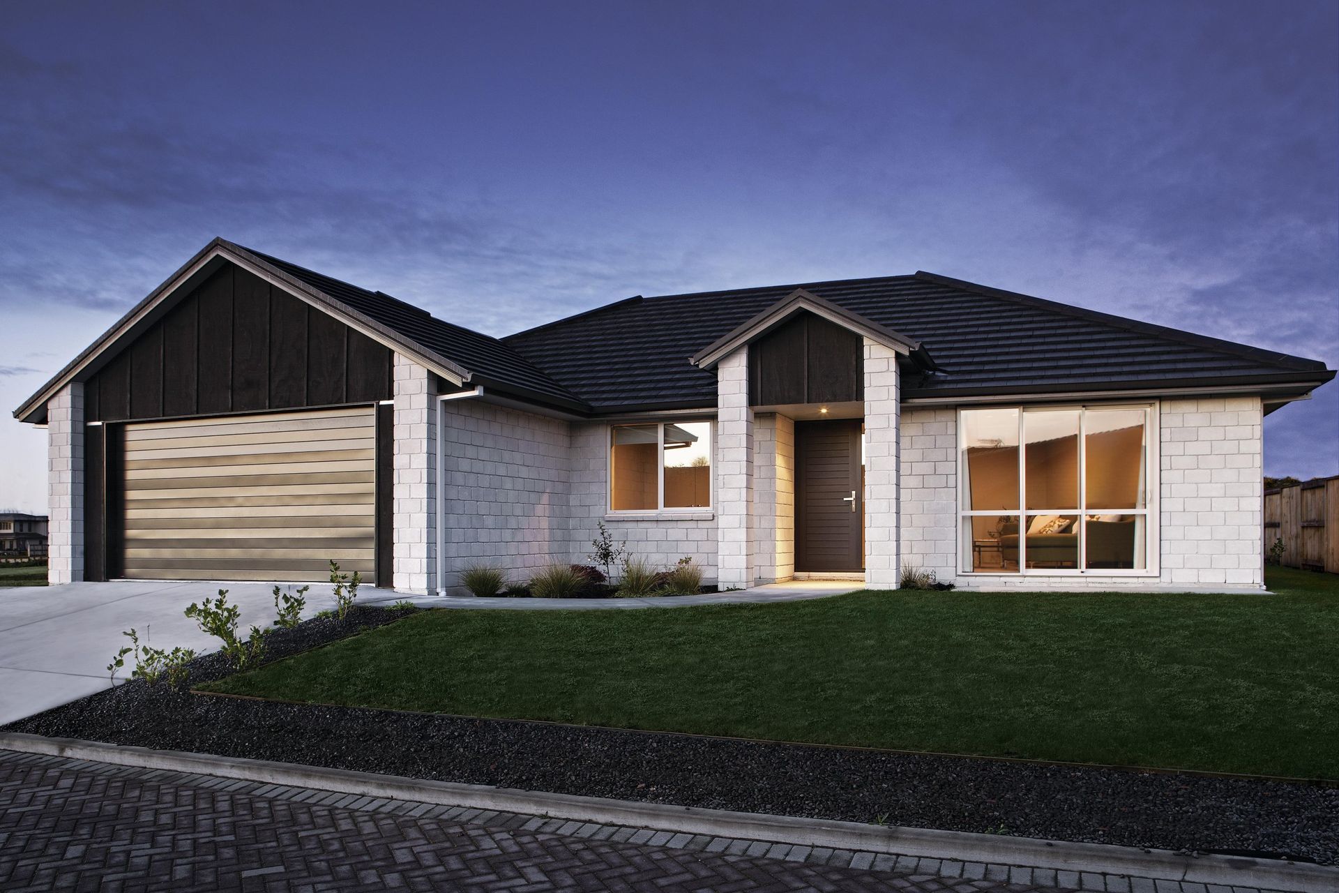 Concrete blocks, like these Devonstone Designer Bricks, make a durable, attractive solution for a home.