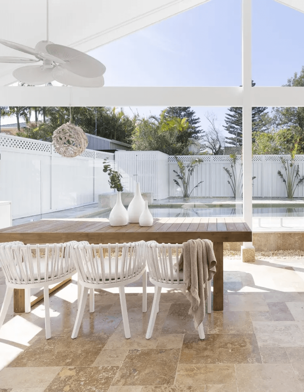 Naturally porous, Travertine cools down faster than other pavers, making it comfortable underfoot.