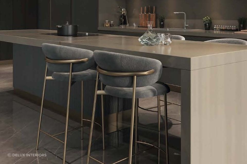 Designed with comfort and class in mind, the Bar Stools with Back "Carla" By DeLux Interiors.