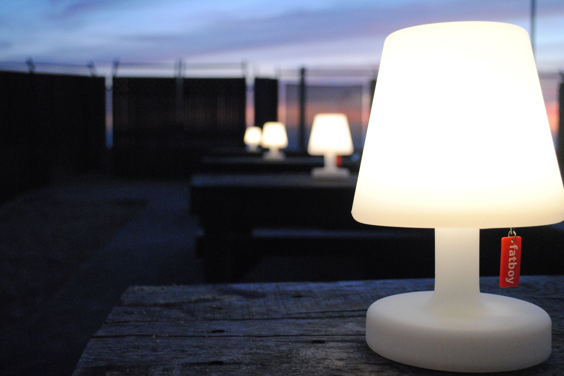 The Edison The Petit Lamp by Fatboy from Outdoor Concepts offers versatility and style.