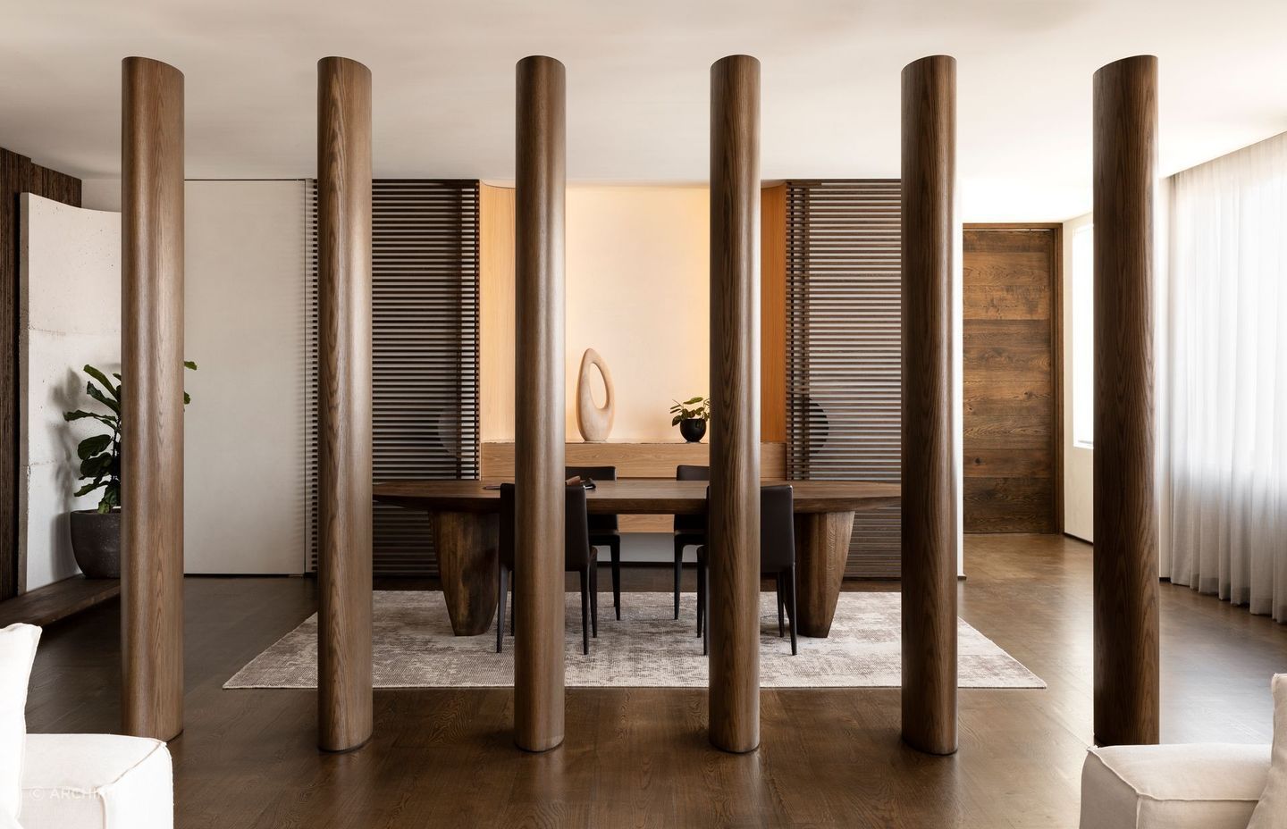 Stonnington Group’s studio, designed as a working expression of their philosophy. Simple forms, sustainable American Oak and hand-finished surfaces used with restraint. | Photo Credit: Martina Gemmola