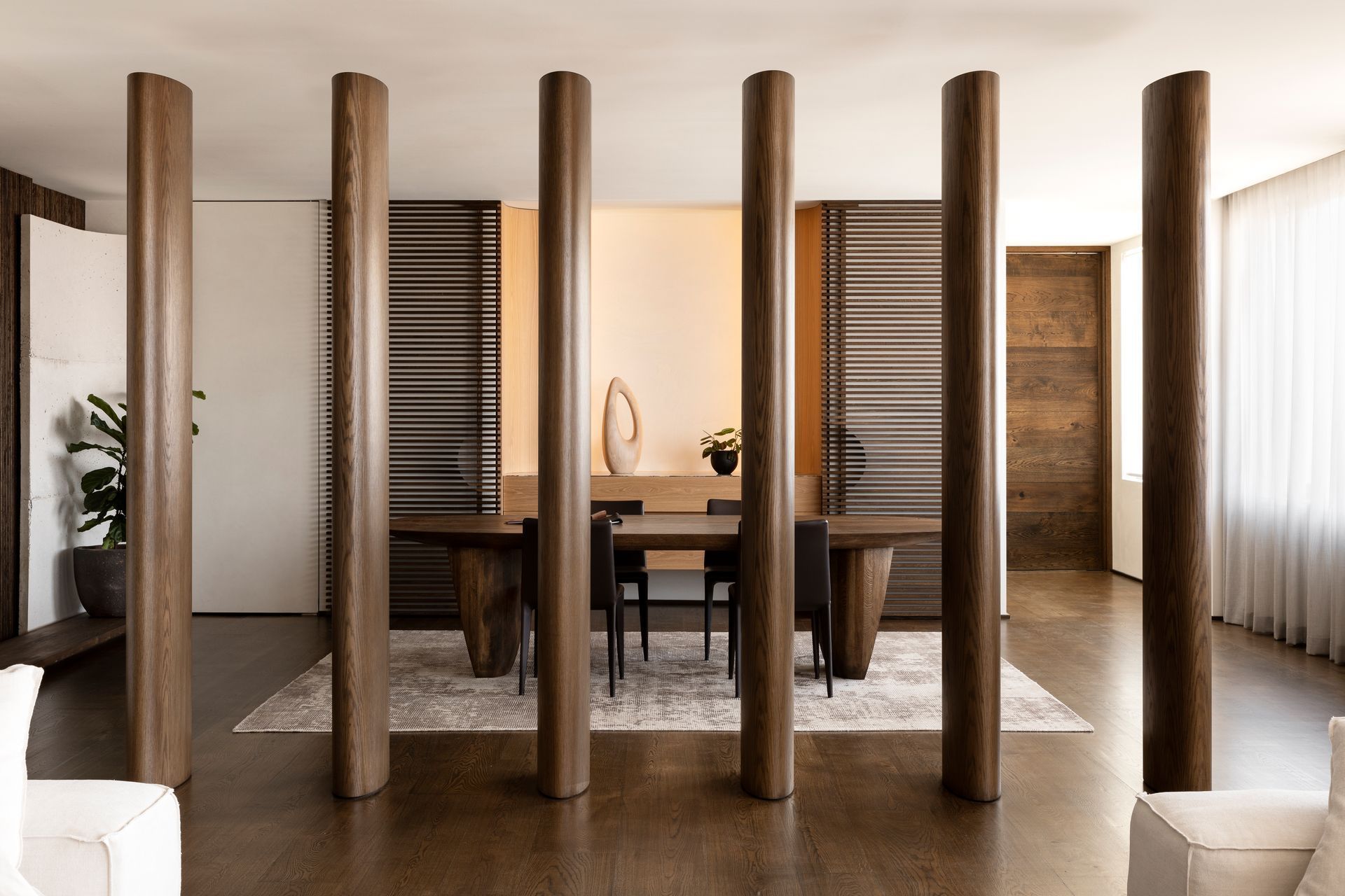 Stonnington Group’s studio, designed as a working expression of their philosophy. Simple forms, sustainable American Oak and hand-finished surfaces used with restraint. | Photo Credit: Martina Gemmola