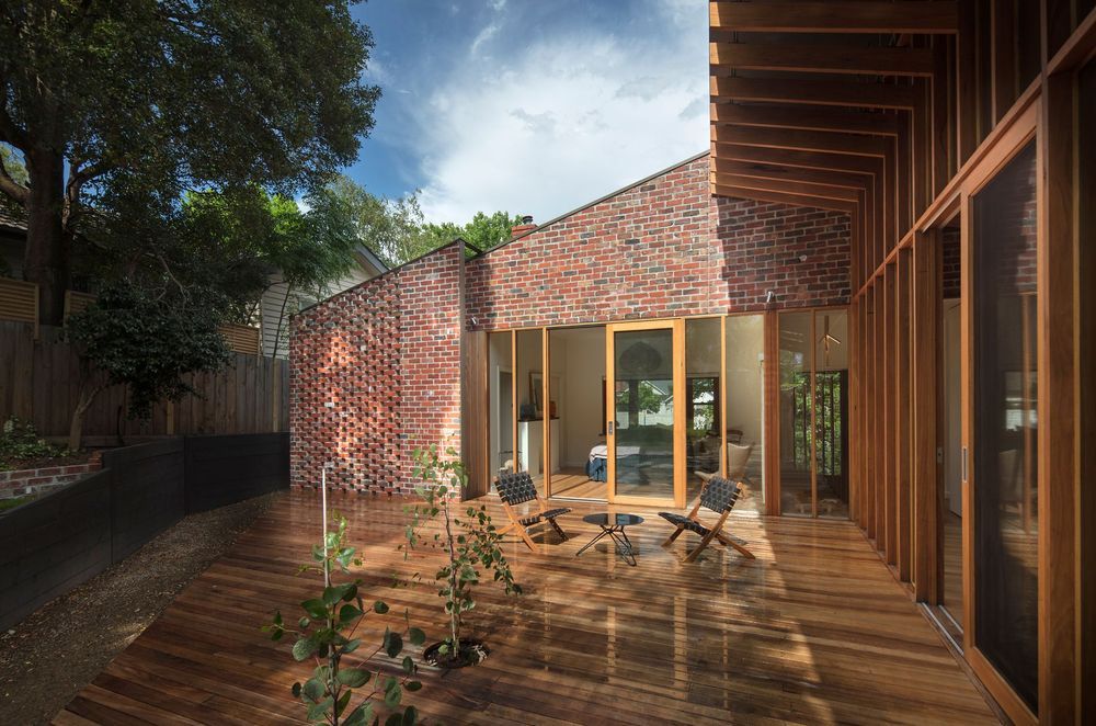 Brick veneer cladding is almost indistinguishable from traditional brick. Featured project: Old Be-al. Photography by: John Gollings.