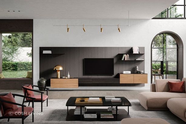 Storage solutions can be built into the design of a living room