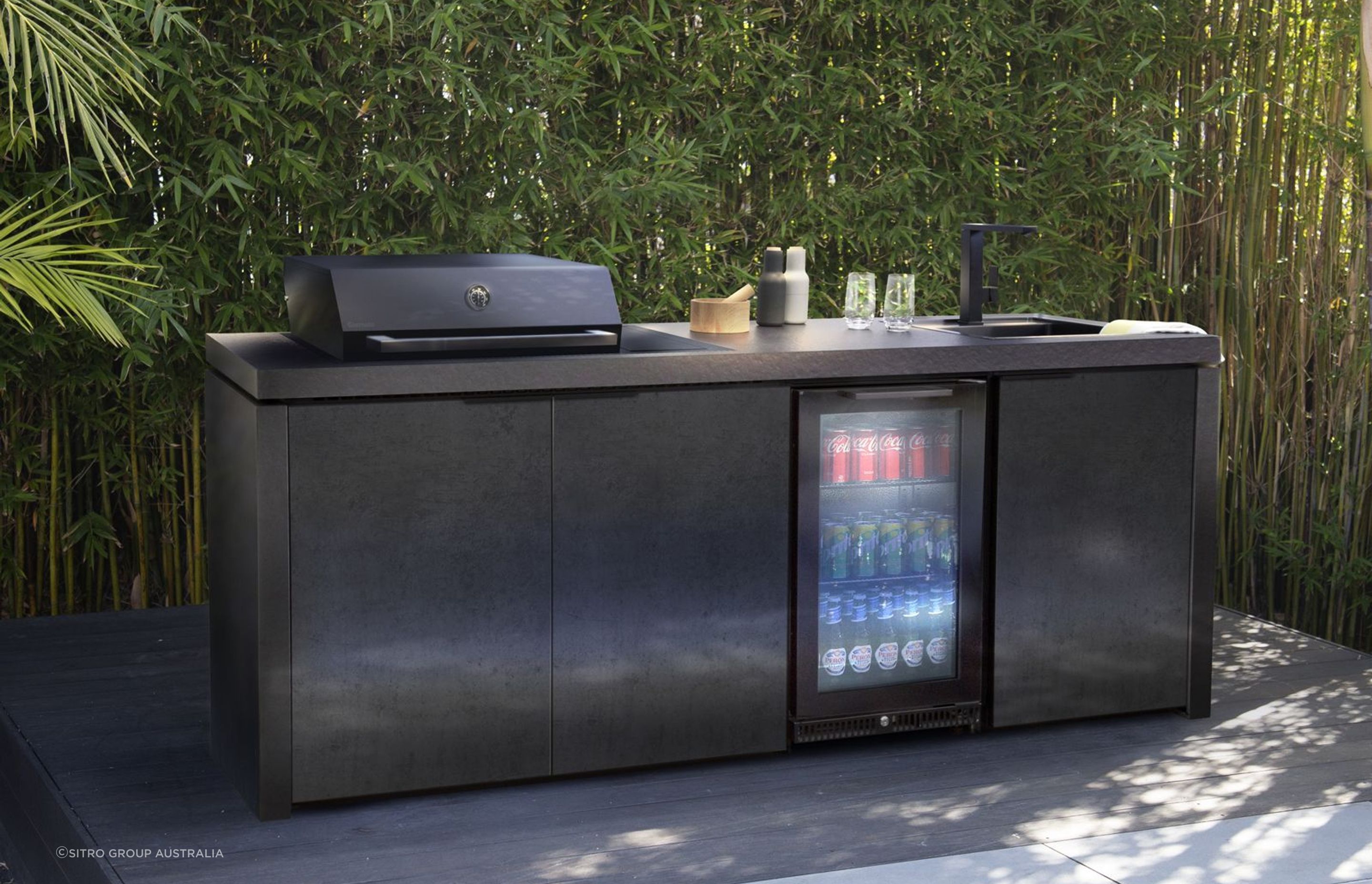 Propane gas grills usually have a gas bottle or two located underneath the grill. Featured product: Gasmate Phoenix 4 Burner BBQ Hood Kit