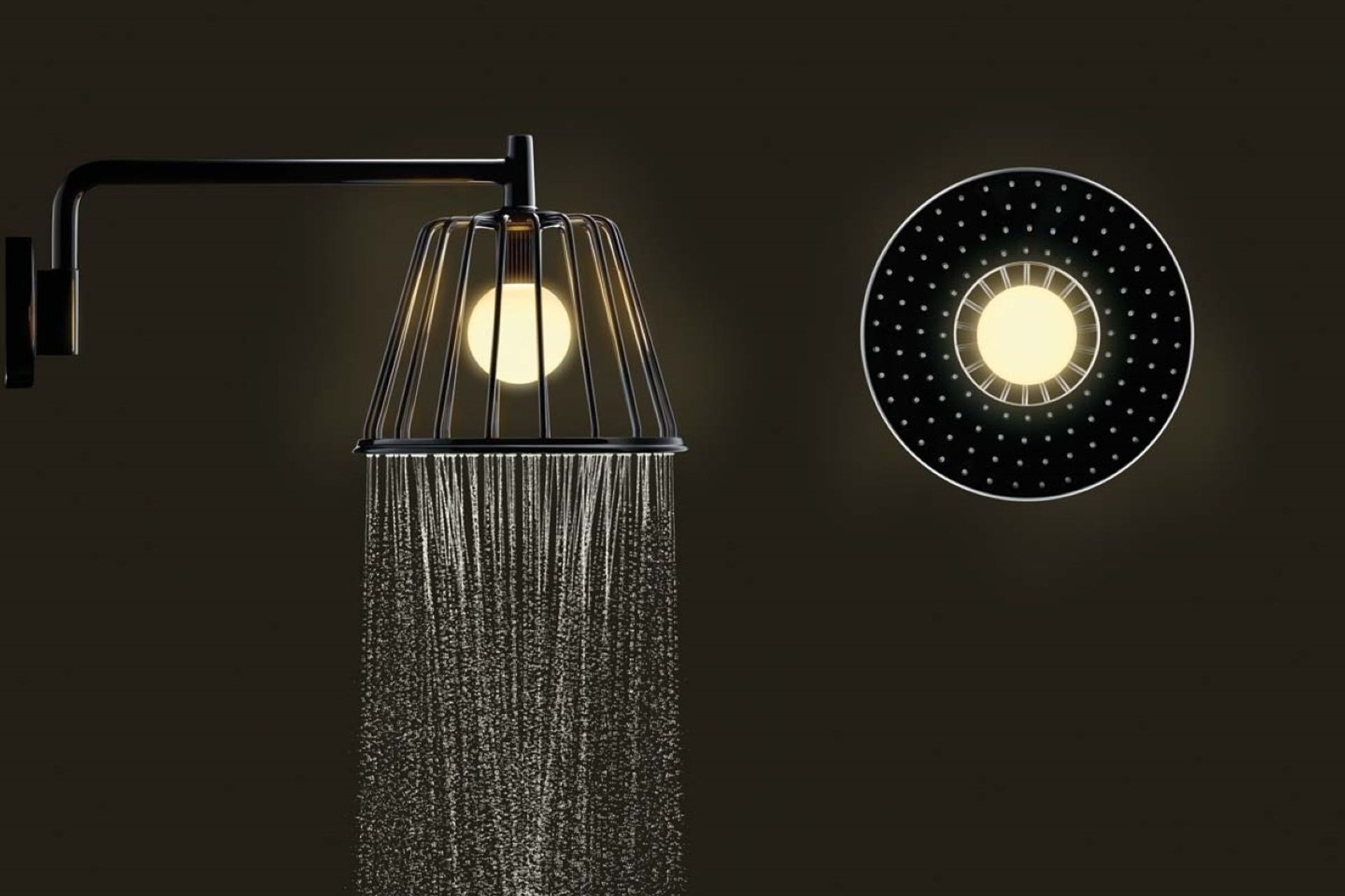 The innovative Axor LampShower by Hansgrohe offers an illuminating showering experience.