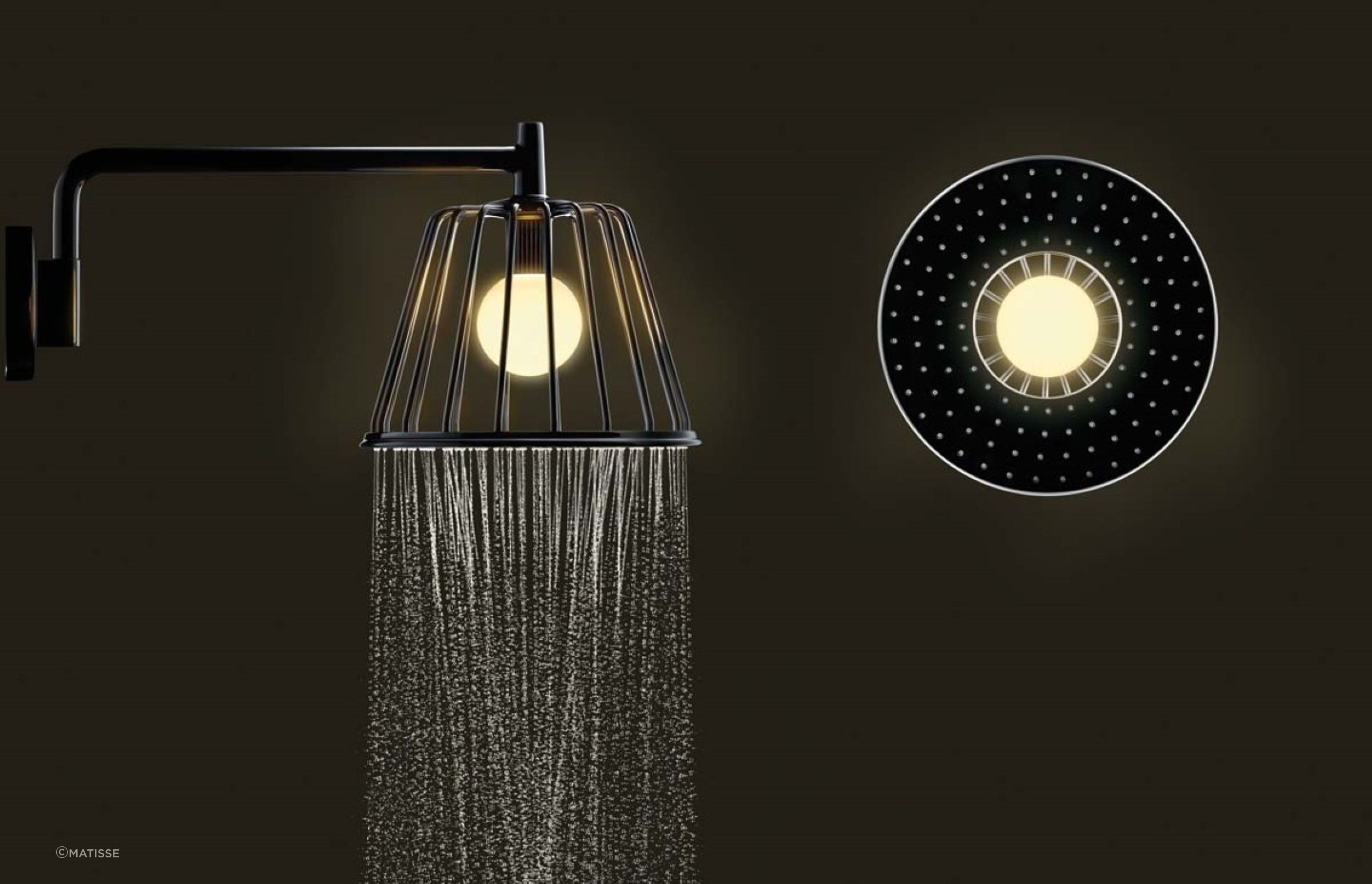 The innovative Axor LampShower by Hansgrohe offers an illuminating showering experience.