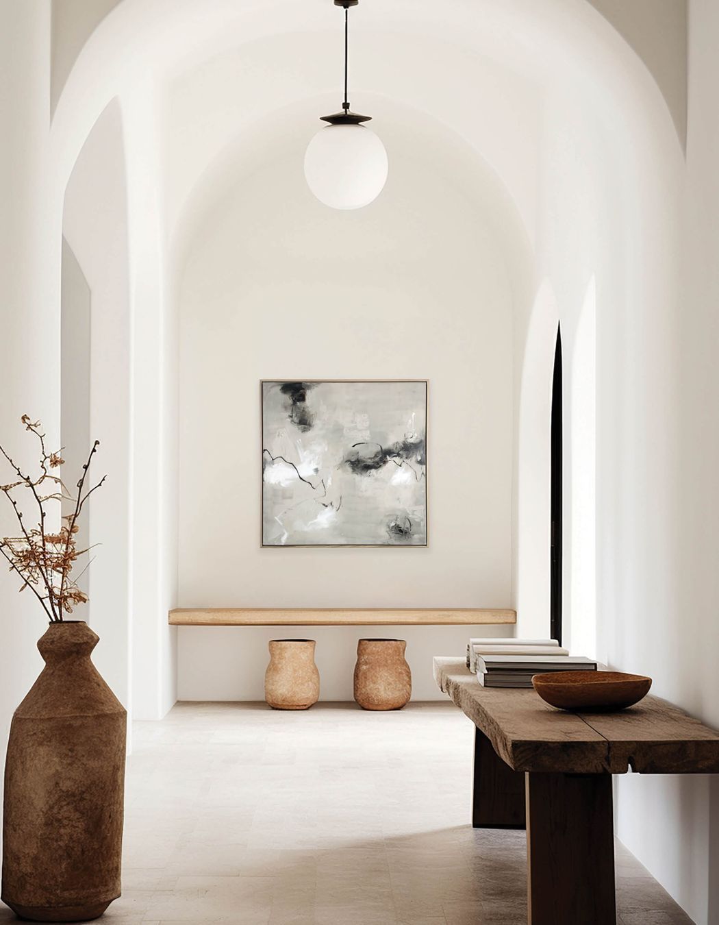 Original art like Quiet Ascent 2 by Lee J Morgan can help define a minimalist space.