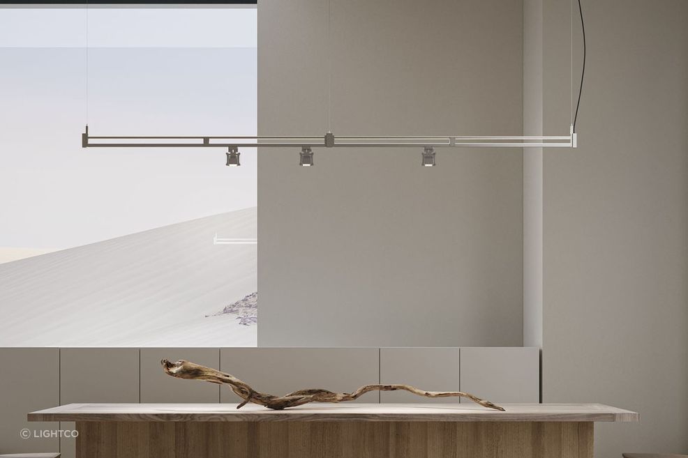 The Airtek One Linear Pendant Light by LightCo is a stylish and practical solution for long surfaces.