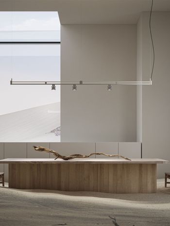 The Airtek One Linear Pendant Light by LightCo is a stylish and practical solution for long surfaces.