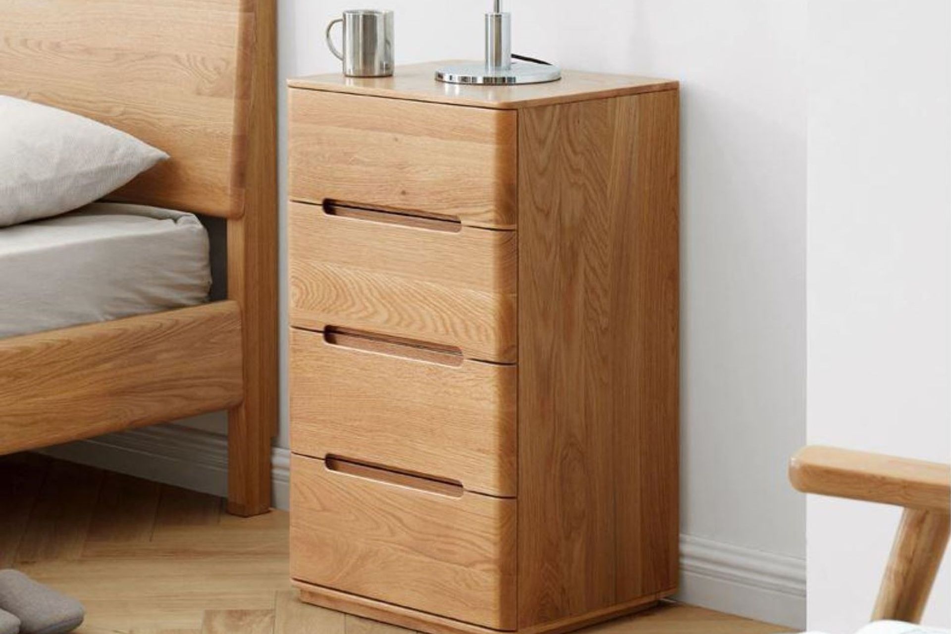 For a bit of extra storage and prominence, the Manchester Natural Solid Oak Tall Bedside Table makes a great choice.