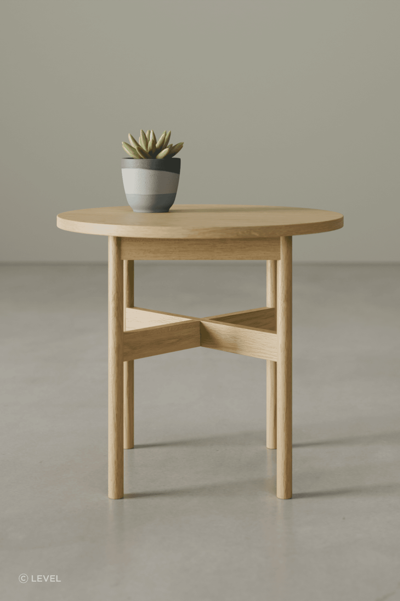 Nordica Side Table - Round Solid Oak 50 diam
by LEVEL