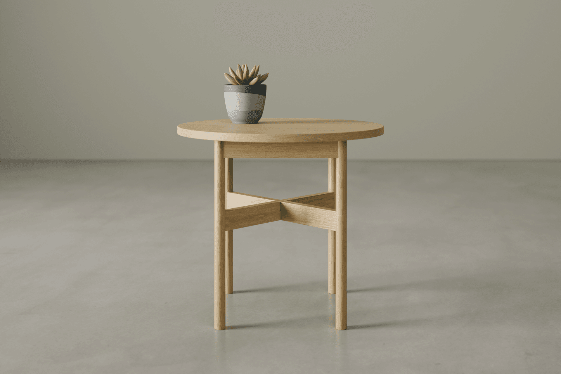Nordica Side Table - Round Solid Oak 50 diam
by LEVEL