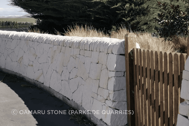 Limestone is often distinguished by its off-white colour, given to it by its calcite composition.